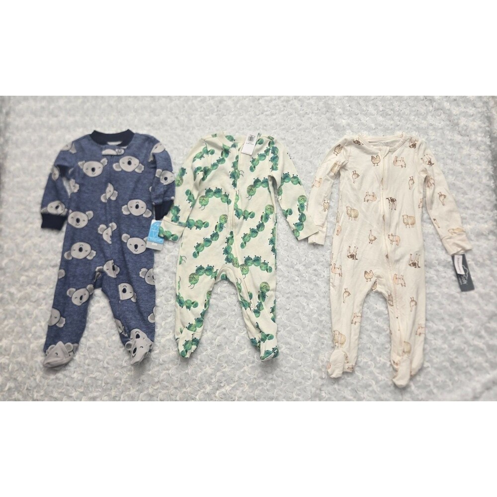 Carter's Baby Footed Sleeper 6-9 Months Multicolor NWT Foldover Mitts lot